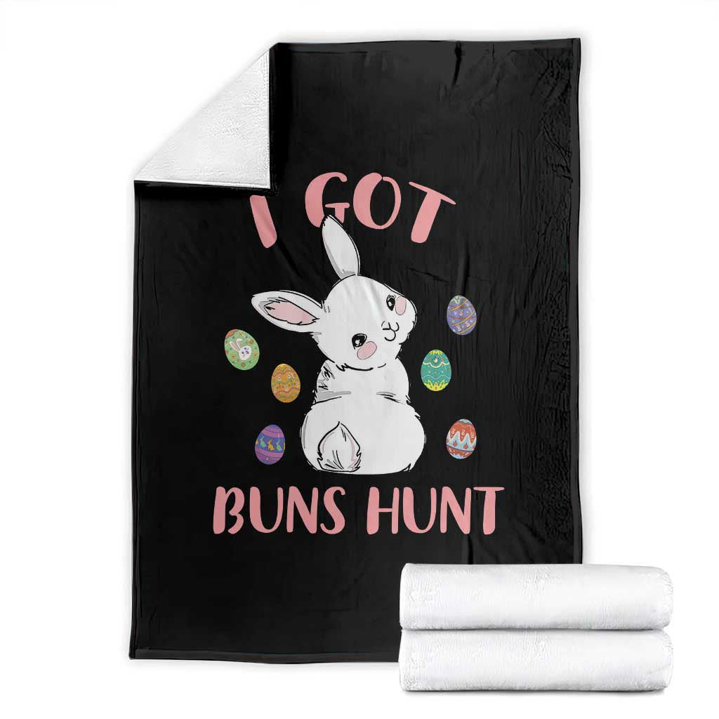 Rabbit Easter Bunny Sunglasses Throw Blanket I Got Buns Hun Funny Jokes - Wonder Print Shop