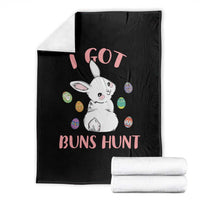 Rabbit Easter Bunny Sunglasses Throw Blanket I Got Buns Hun Funny Jokes - Wonder Print Shop