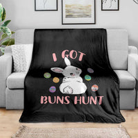 Rabbit Easter Bunny Sunglasses Throw Blanket I Got Buns Hun Funny Jokes - Wonder Print Shop