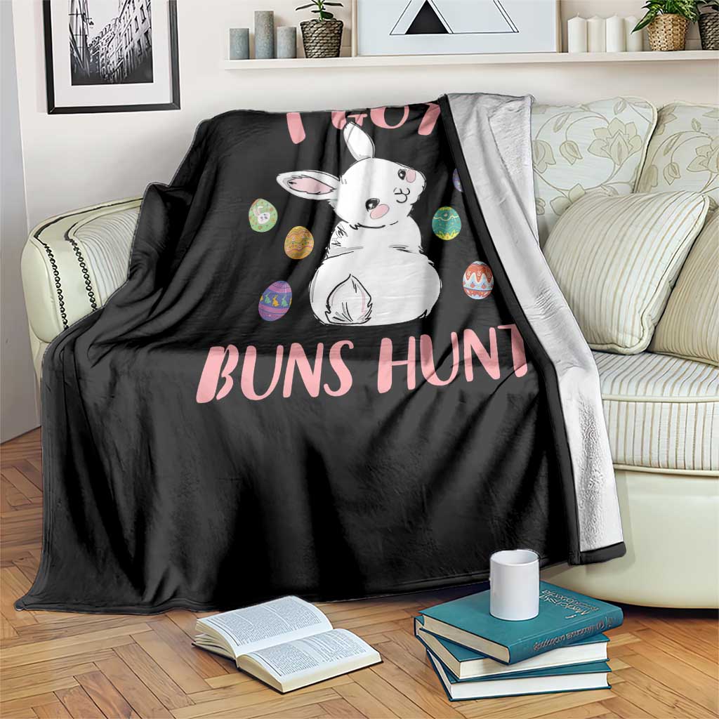 Rabbit Easter Bunny Sunglasses Throw Blanket I Got Buns Hun Funny Jokes - Wonder Print Shop