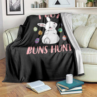 Rabbit Easter Bunny Sunglasses Throw Blanket I Got Buns Hun Funny Jokes - Wonder Print Shop