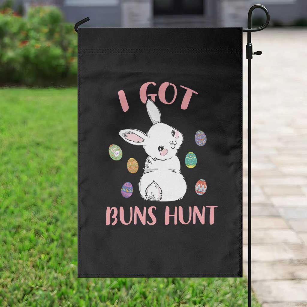 Rabbit Easter Bunny Sunglasses Garden Flag I Got Buns Hun Funny Jokes - Wonder Print Shop