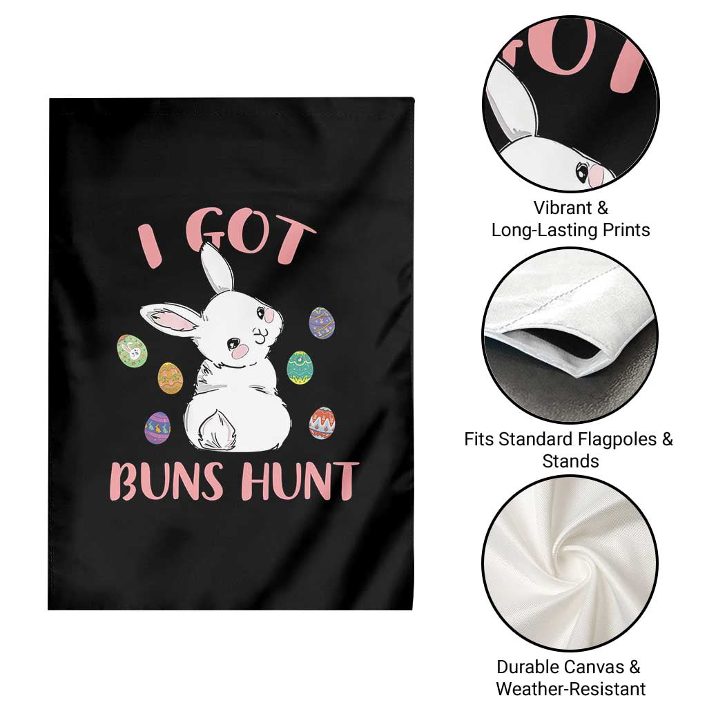 Rabbit Easter Bunny Sunglasses Garden Flag I Got Buns Hun Funny Jokes - Wonder Print Shop