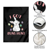 Rabbit Easter Bunny Sunglasses Garden Flag I Got Buns Hun Funny Jokes - Wonder Print Shop