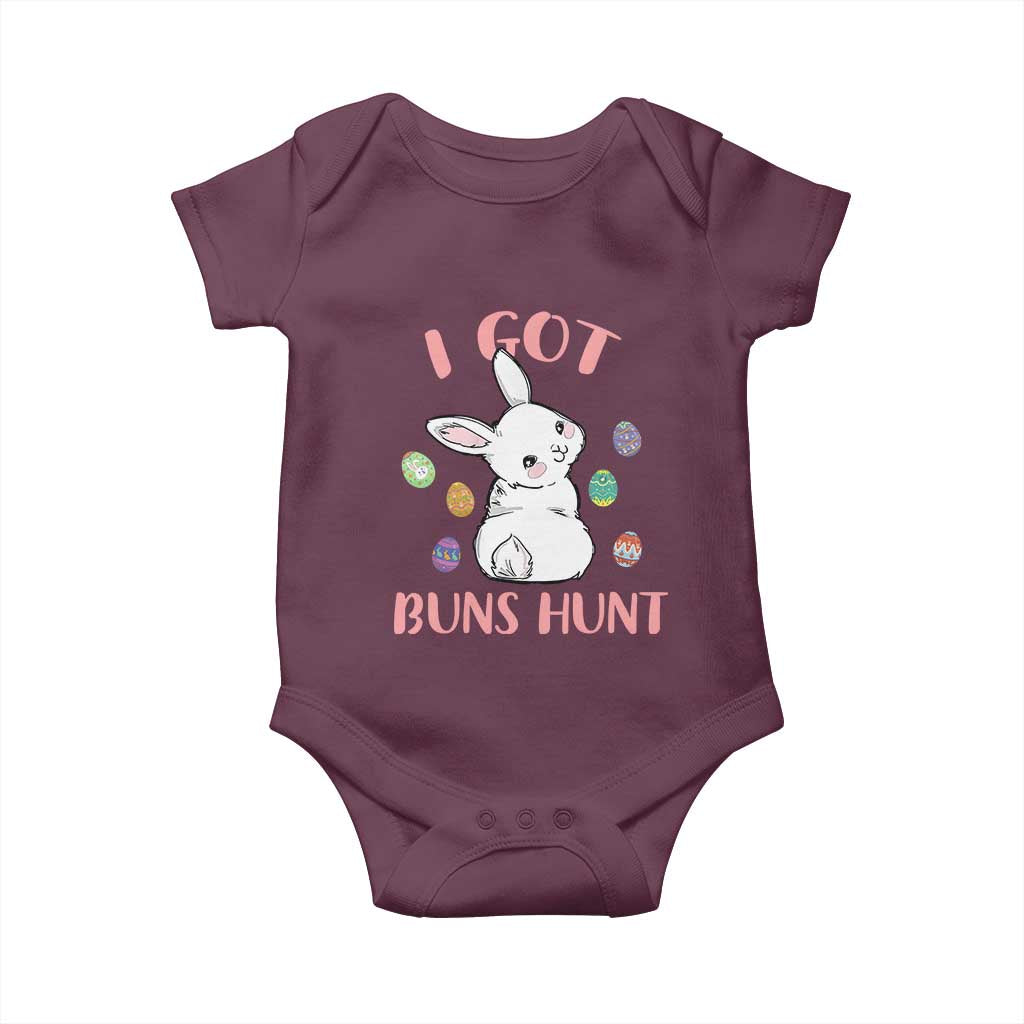 Rabbit Easter Bunny Sunglasses Baby Onesie I Got Buns Hun Funny Jokes - Wonder Print Shop