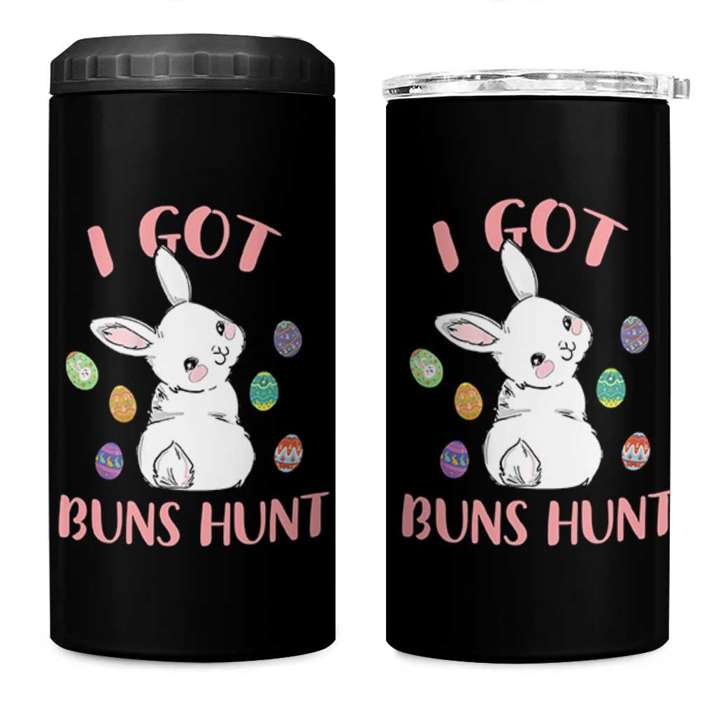 Rabbit Easter Bunny Sunglasses 4 in 1 Can Cooler Tumbler I Got Buns Hun Funny Jokes - Wonder Print Shop