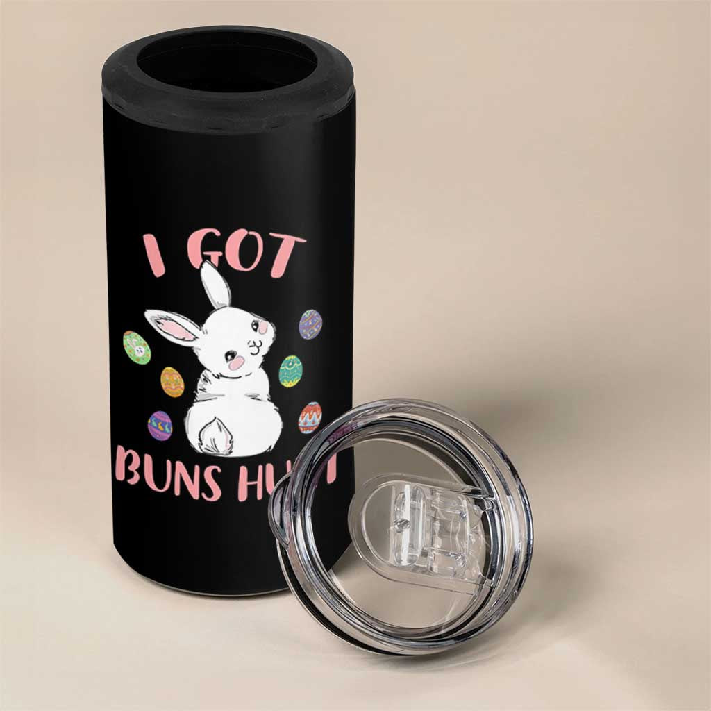 Rabbit Easter Bunny Sunglasses 4 in 1 Can Cooler Tumbler I Got Buns Hun Funny Jokes - Wonder Print Shop