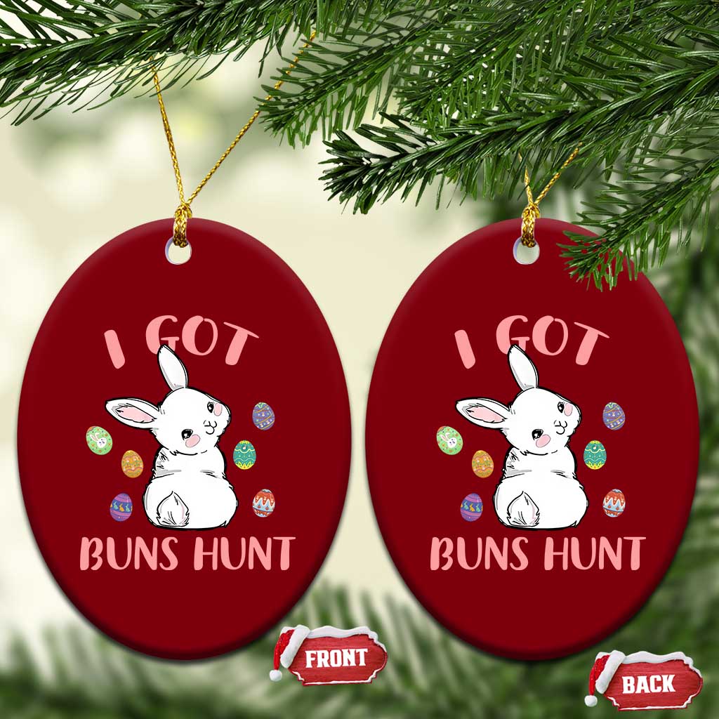 Rabbit Easter Bunny Sunglasses Ceramic Ornament I Got Buns Hun Funny Jokes - Wonder Print Shop