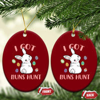 Rabbit Easter Bunny Sunglasses Ceramic Ornament I Got Buns Hun Funny Jokes - Wonder Print Shop