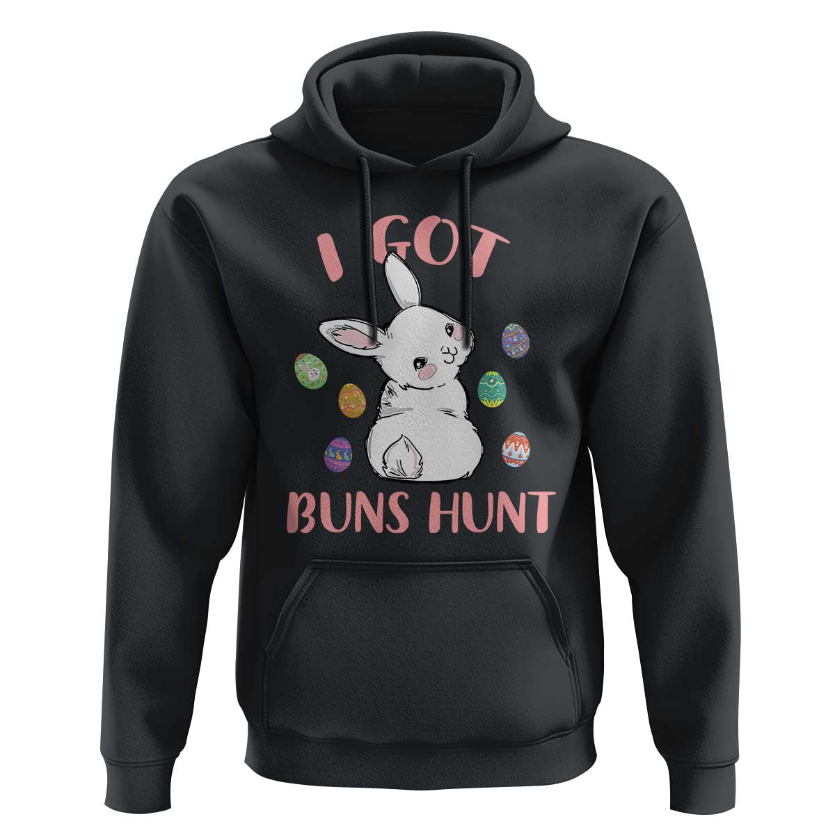 Rabbit Easter Bunny Sunglasses Hoodie I Got Buns Hun Funny Jokes - Wonder Print Shop