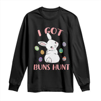 Rabbit Easter Bunny Sunglasses Long Sleeve Shirt I Got Buns Hun Funny Jokes - Wonder Print Shop