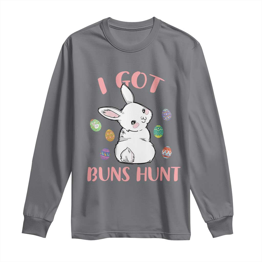 Rabbit Easter Bunny Sunglasses Long Sleeve Shirt I Got Buns Hun Funny Jokes - Wonder Print Shop
