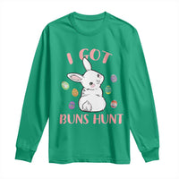 Rabbit Easter Bunny Sunglasses Long Sleeve Shirt I Got Buns Hun Funny Jokes - Wonder Print Shop