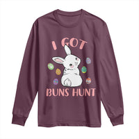 Rabbit Easter Bunny Sunglasses Long Sleeve Shirt I Got Buns Hun Funny Jokes - Wonder Print Shop
