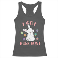 Rabbit Easter Bunny Sunglasses Racerback Tank Top I Got Buns Hun Funny Jokes - Wonder Print Shop
