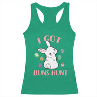 Rabbit Easter Bunny Sunglasses Racerback Tank Top I Got Buns Hun Funny Jokes - Wonder Print Shop