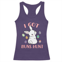 Rabbit Easter Bunny Sunglasses Racerback Tank Top I Got Buns Hun Funny Jokes - Wonder Print Shop