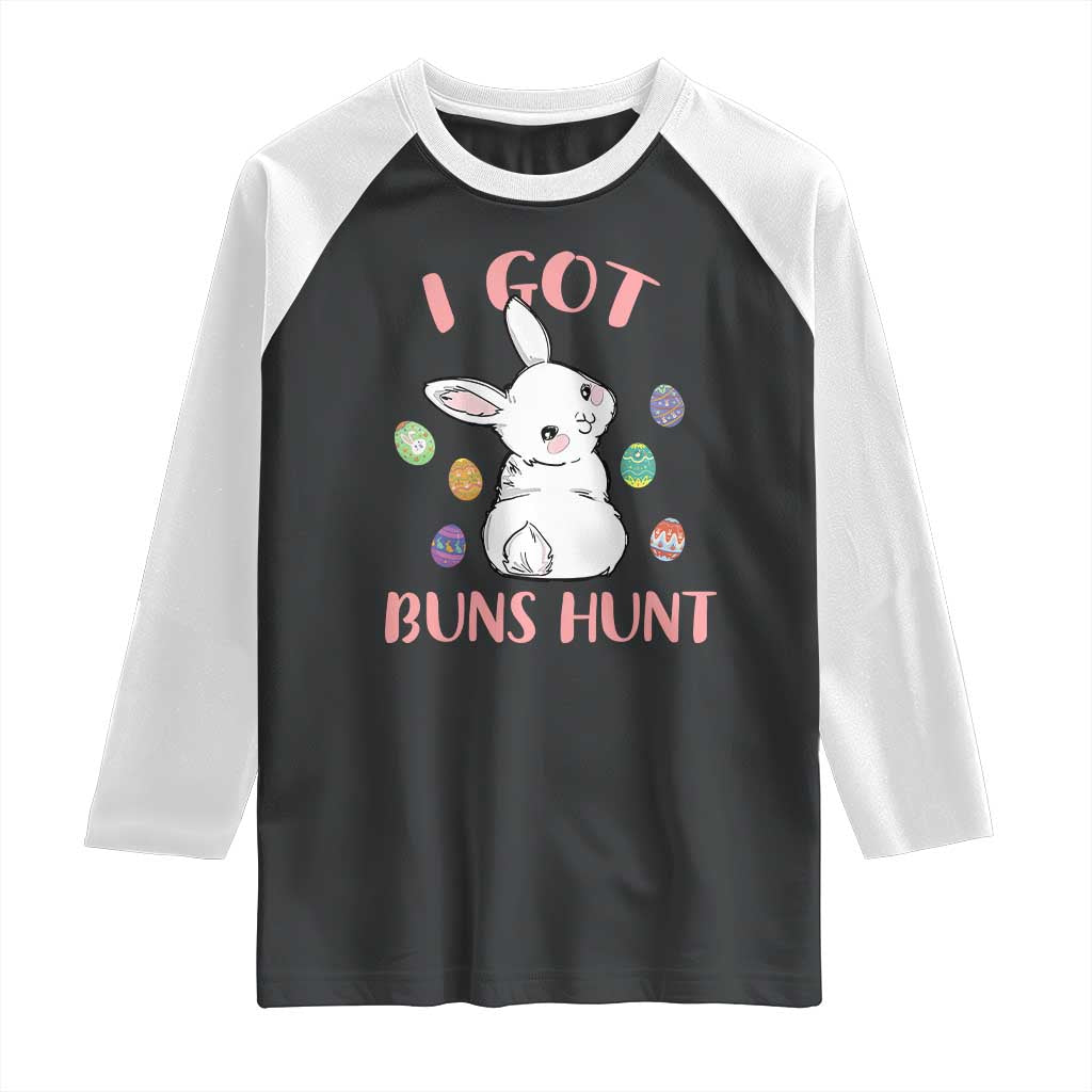 Rabbit Easter Bunny Sunglasses Raglan Shirt I Got Buns Hun Funny Jokes - Wonder Print Shop