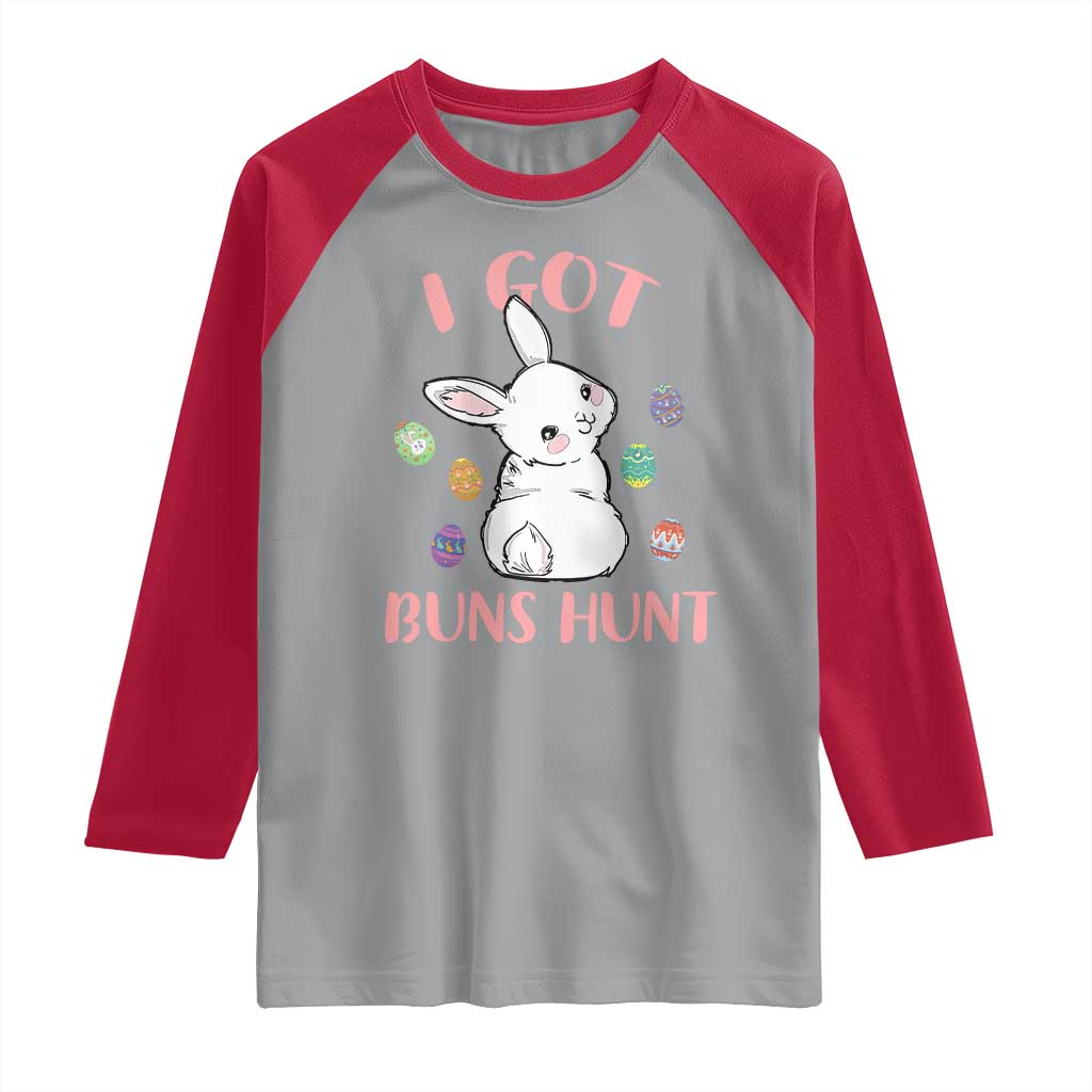 Rabbit Easter Bunny Sunglasses Raglan Shirt I Got Buns Hun Funny Jokes - Wonder Print Shop