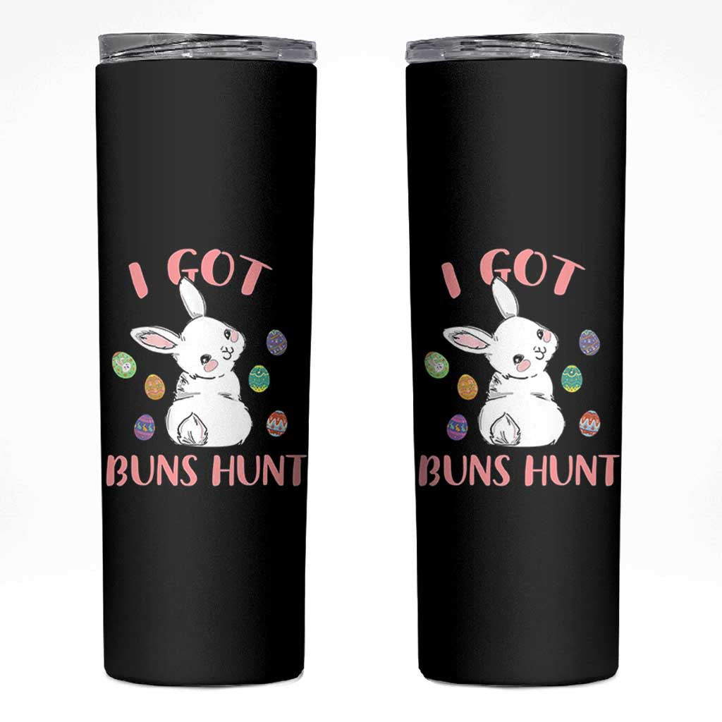 Rabbit Easter Bunny Sunglasses Skinny Tumbler I Got Buns Hun Funny Jokes - Wonder Print Shop