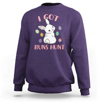 Rabbit Easter Bunny Sunglasses Sweatshirt I Got Buns Hun Funny Jokes - Wonder Print Shop