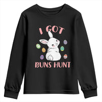 Rabbit Easter Bunny Sunglasses Youth Sweatshirt I Got Buns Hun Funny Jokes - Wonder Print Shop