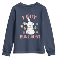 Rabbit Easter Bunny Sunglasses Youth Sweatshirt I Got Buns Hun Funny Jokes - Wonder Print Shop