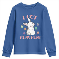 Rabbit Easter Bunny Sunglasses Youth Sweatshirt I Got Buns Hun Funny Jokes - Wonder Print Shop