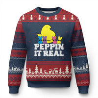 Easter Bunny Ugly Christmas Sweater Peepin It Real Rabbit Candy Easter - Wonder Print Shop