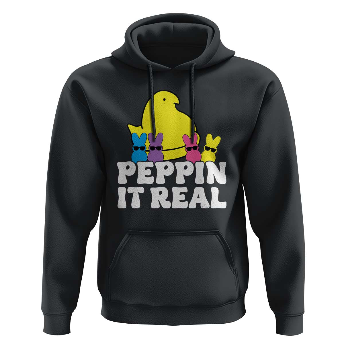 Easter Bunny Hoodie Peepin It Real Rabbit Candy Easter - Wonder Print Shop