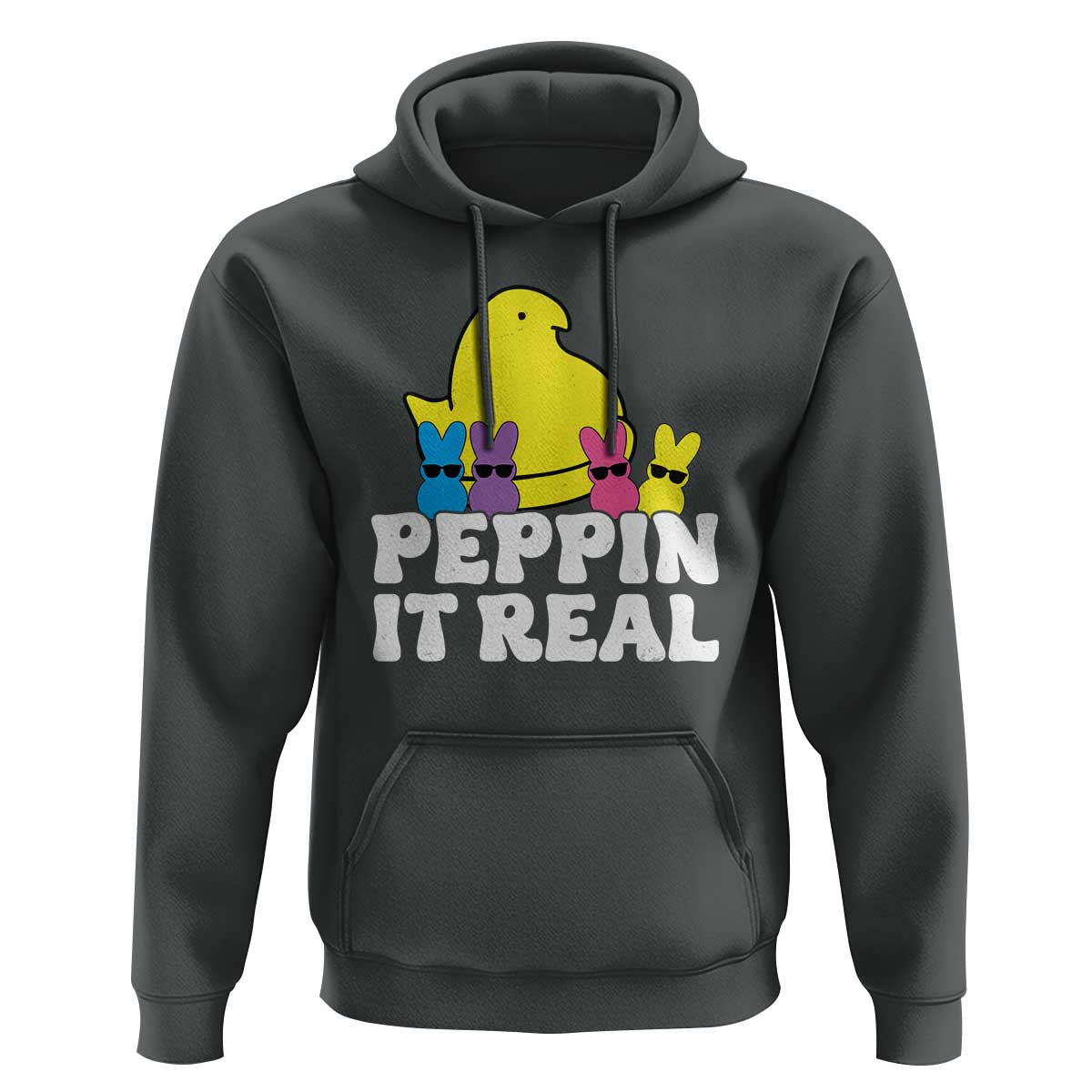 Easter Bunny Hoodie Peepin It Real Rabbit Candy Easter - Wonder Print Shop