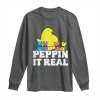 Easter Bunny Long Sleeve Shirt Peepin It Real Rabbit Candy Easter - Wonder Print Shop