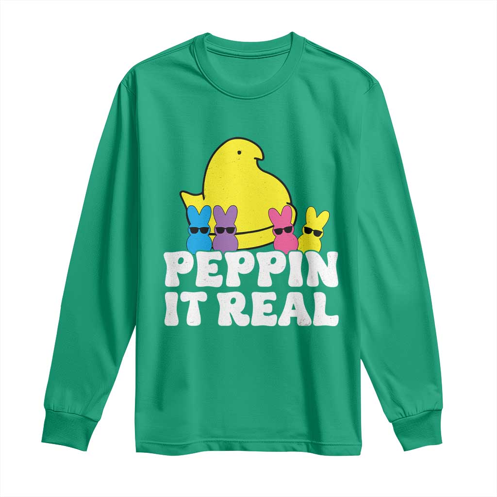Easter Bunny Long Sleeve Shirt Peepin It Real Rabbit Candy Easter - Wonder Print Shop