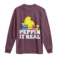 Easter Bunny Long Sleeve Shirt Peepin It Real Rabbit Candy Easter - Wonder Print Shop