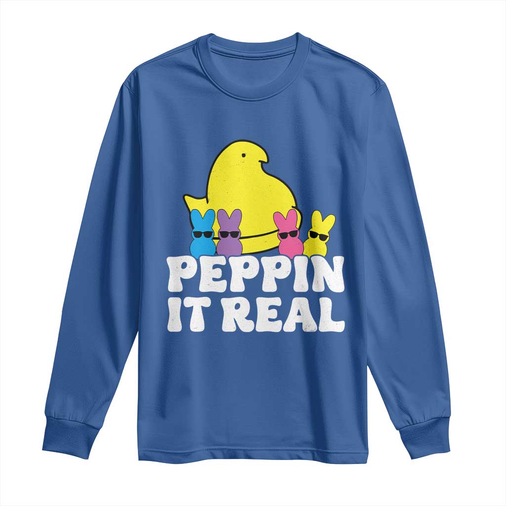 Easter Bunny Long Sleeve Shirt Peepin It Real Rabbit Candy Easter - Wonder Print Shop