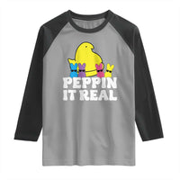 Easter Bunny Raglan Shirt Peepin It Real Rabbit Candy Easter - Wonder Print Shop