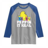 Easter Bunny Raglan Shirt Peepin It Real Rabbit Candy Easter - Wonder Print Shop