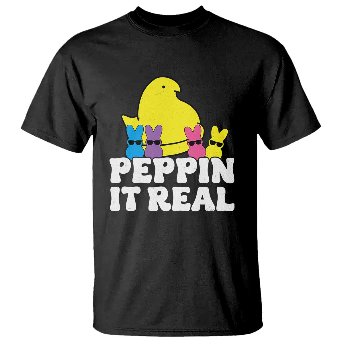 Easter Bunny T Shirt Peepin It Real Rabbit Candy Easter - Wonder Print Shop