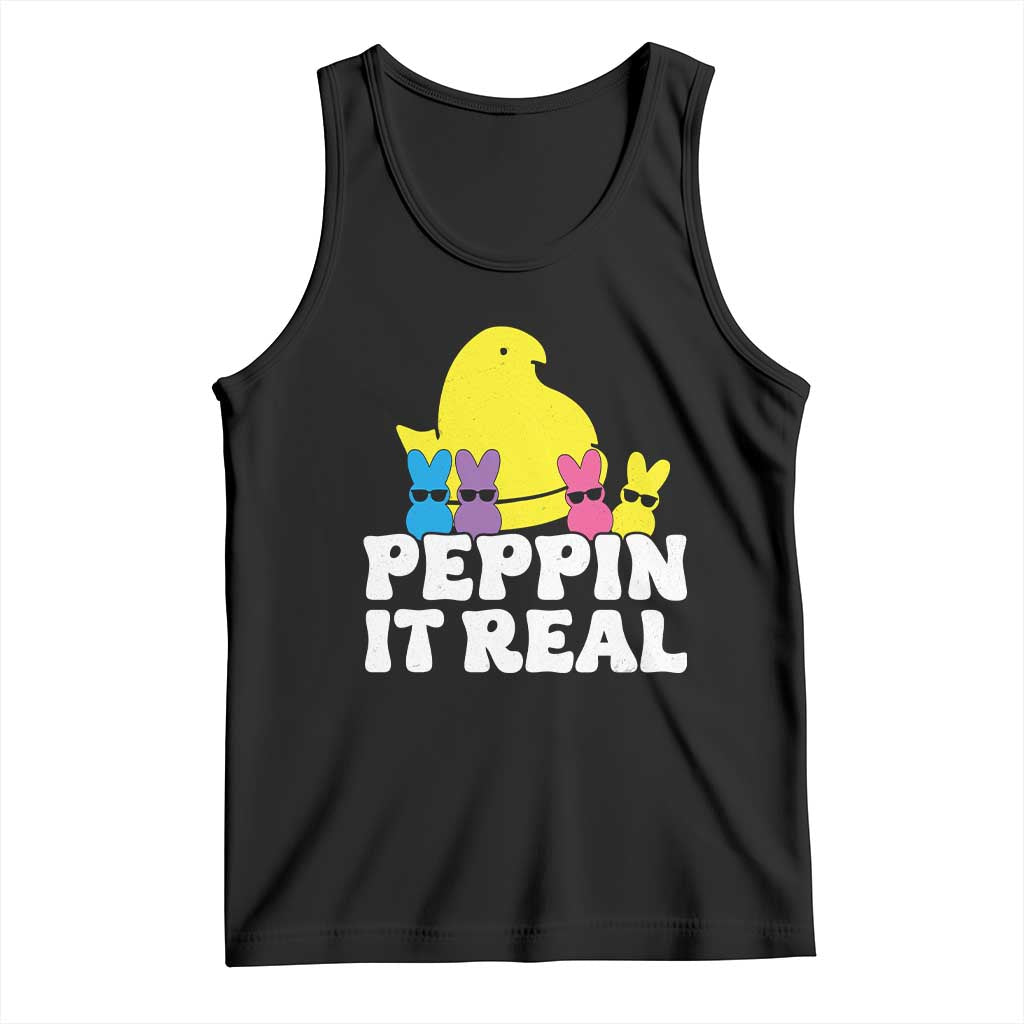 Easter Bunny Tank Top Peepin It Real Rabbit Candy Easter - Wonder Print Shop