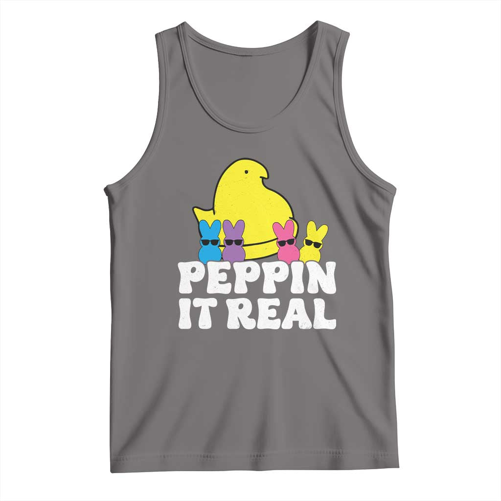 Easter Bunny Tank Top Peepin It Real Rabbit Candy Easter - Wonder Print Shop