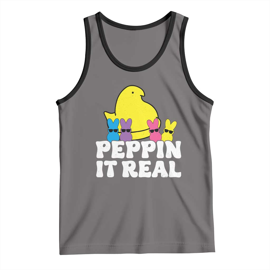 Easter Bunny Tank Top Peepin It Real Rabbit Candy Easter - Wonder Print Shop