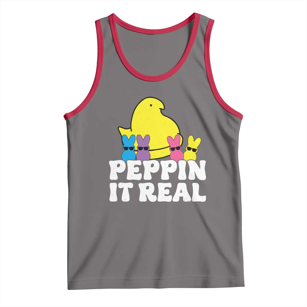 Easter Bunny Tank Top Peepin It Real Rabbit Candy Easter - Wonder Print Shop