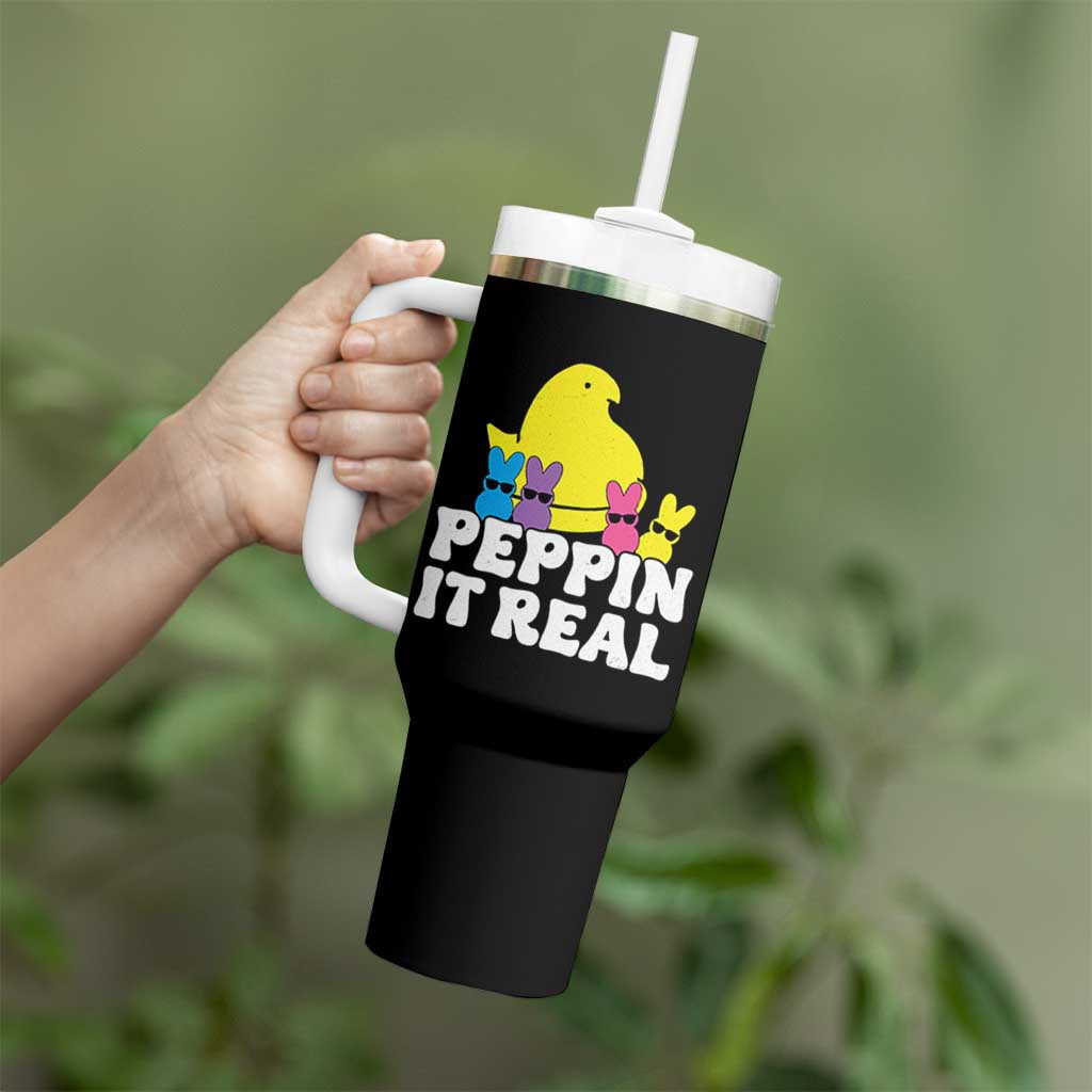 Easter Bunny Tumbler With Handle Peepin It Real Rabbit Candy Easter - Wonder Print Shop