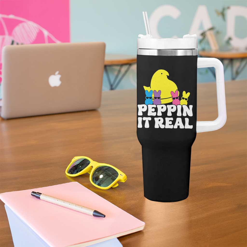Easter Bunny Tumbler With Handle Peepin It Real Rabbit Candy Easter - Wonder Print Shop