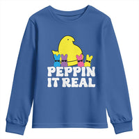 Easter Bunny Youth Sweatshirt Peepin It Real Rabbit Candy Easter - Wonder Print Shop