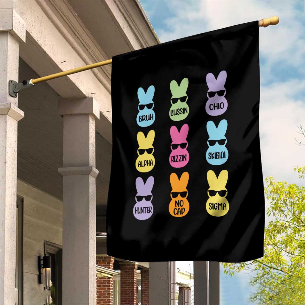 Easter Bruh Garden Flag Gen Alpha Slang Skibidi Rizz Cute Bunny - Wonder Print Shop