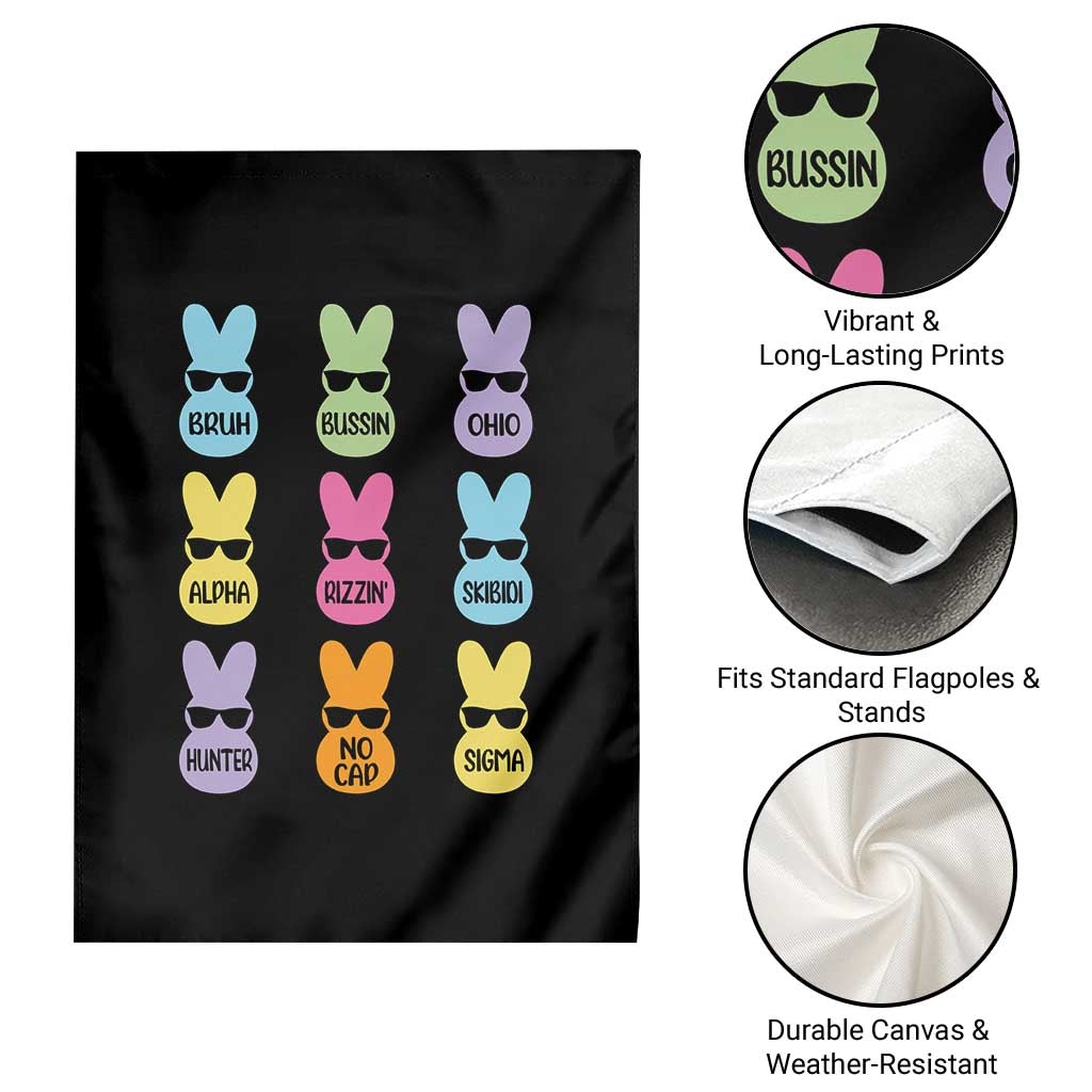Easter Bruh Garden Flag Gen Alpha Slang Skibidi Rizz Cute Bunny - Wonder Print Shop