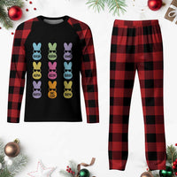 Easter Bruh Plaid Pajama Set Gen Alpha Slang Skibidi Rizz Cute Bunny - Wonder Print Shop