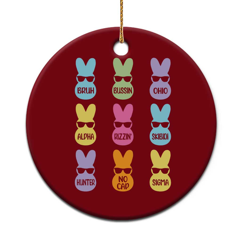 Easter Bruh Ceramic Ornament Gen Alpha Slang Skibidi Rizz Cute Bunny - Wonder Print Shop