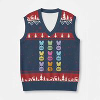 Easter Bruh V-Neck Knit Sweater Vest Gen Alpha Slang Skibidi Rizz Cute Bunny - Wonder Print Shop